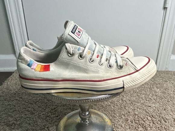 Converse Shoes - Rainbow embroidered Converse All Star Low TopSneakers